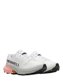Merrell Agility Peak 5 Lace Up Trainers, White/Soft Coral - view 2, White/Soft Coral