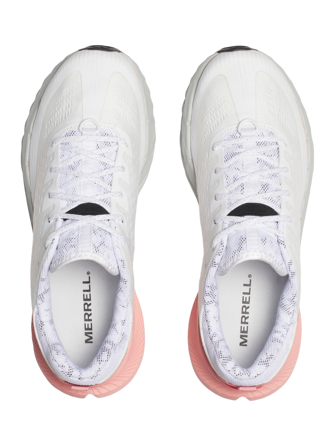 Product image 5 of 5, which shows Merrell Agility Peak 5 Lace Up Trainers, White/Soft Coral, 4