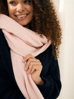 Truly Honeycomb Stitch Pure Cashmere Scarf, Blush - view 2, Blush