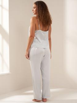 Truly Pure Silk Cami Long Pyjama Set, Midnight - view 2, Dusty Blue