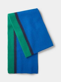 Aubin Farthing Wool College Scarf, Green/Navy/Blue