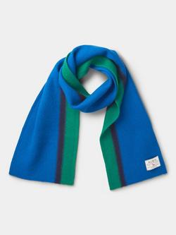 Aubin Farthing Wool College Scarf - view 2, Green/Navy/Blue