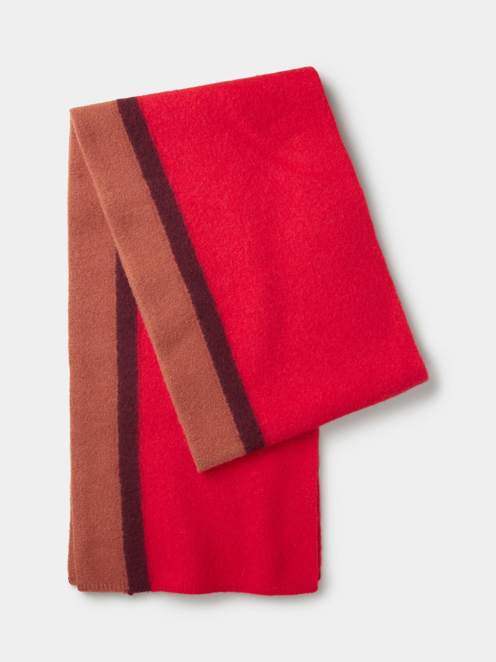 Product image 1 of 2, which shows Aubin Farthing Wool College Scarf, Red/Brown