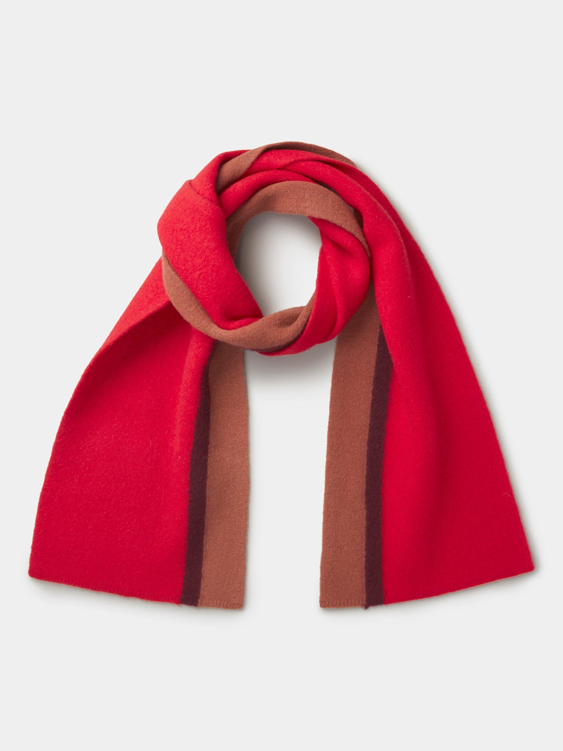 Product image 2 of 2, which shows Aubin Farthing Wool College Scarf, Red/Brown