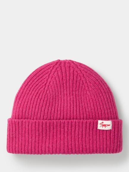 Aubin Denby Lambswool Knit Beanie Hat, Pink