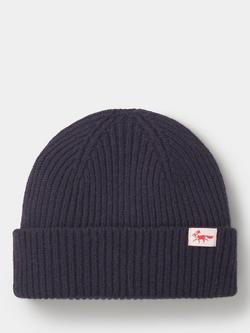 Aubin Denby Lambswool Knit Beanie Hat, Navy