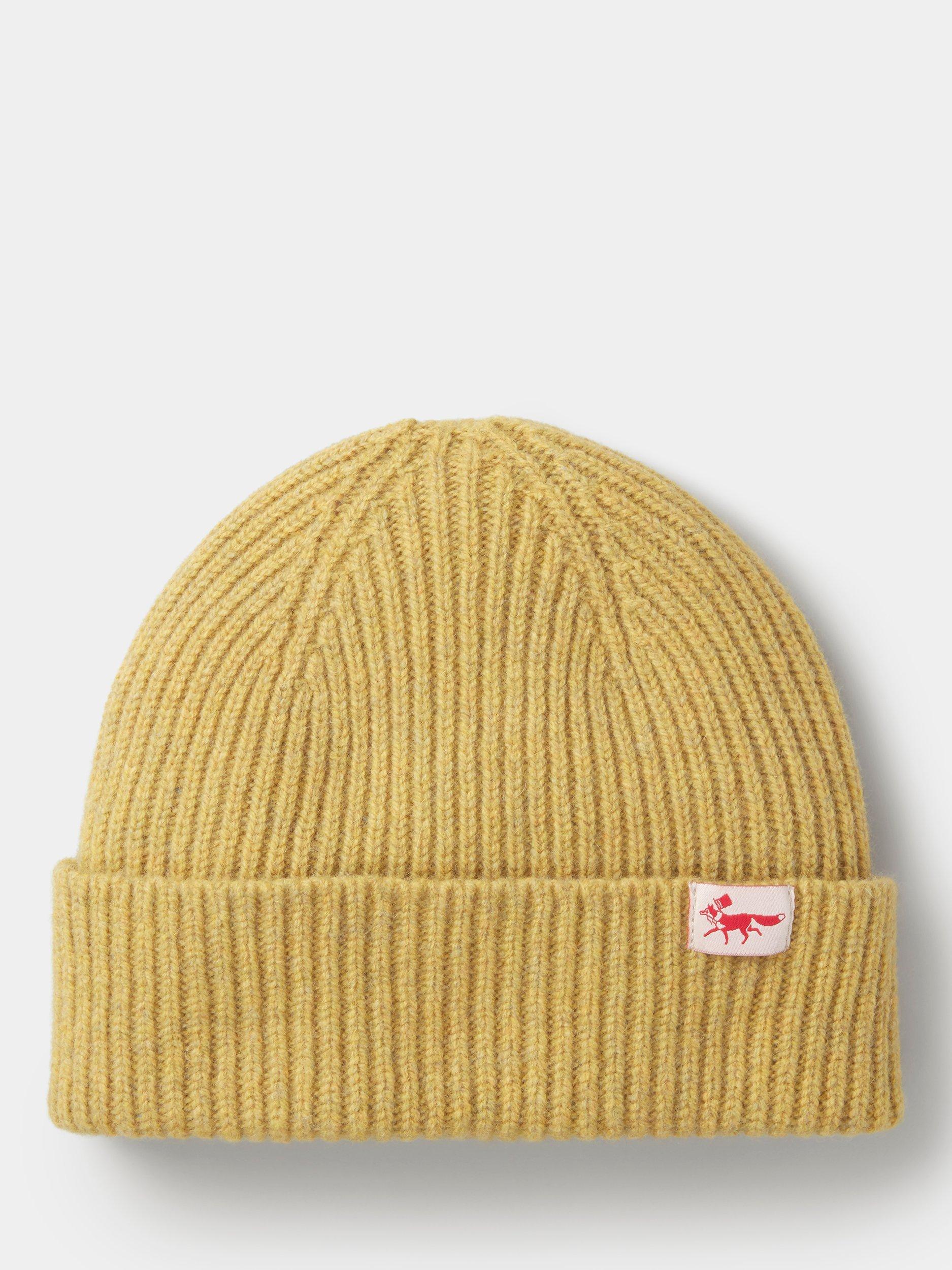 Product image 1 of 1, which shows Aubin Denby Lambswool Knit Beanie Hat, Yellow, One Size