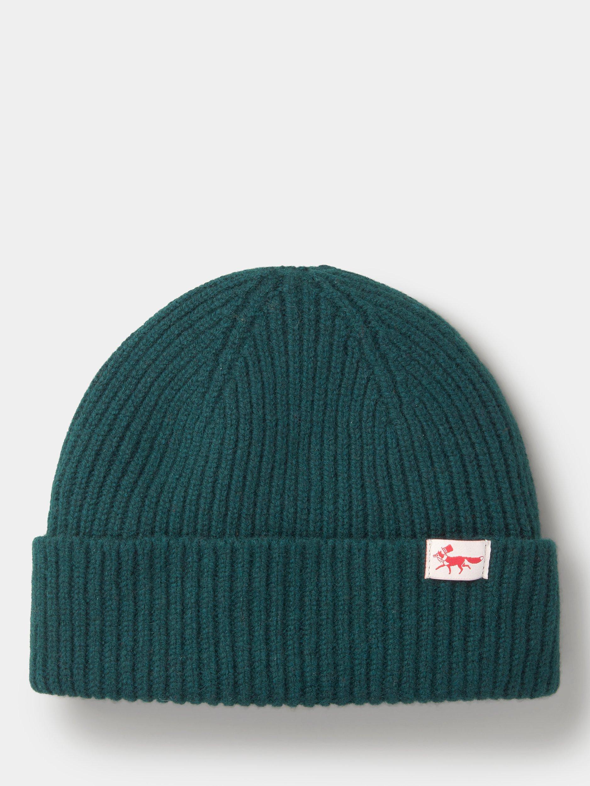 Product image 1 of 1, which shows Aubin Denby Lambswool Knit Beanie Hat, Dark Green, One Size
