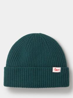 Aubin Denby Lambswool Knit Beanie Hat, Dark Green