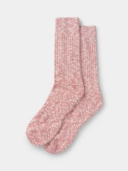 Aubin Dale Cotton Blend Twist Socks, Burgundy Twist