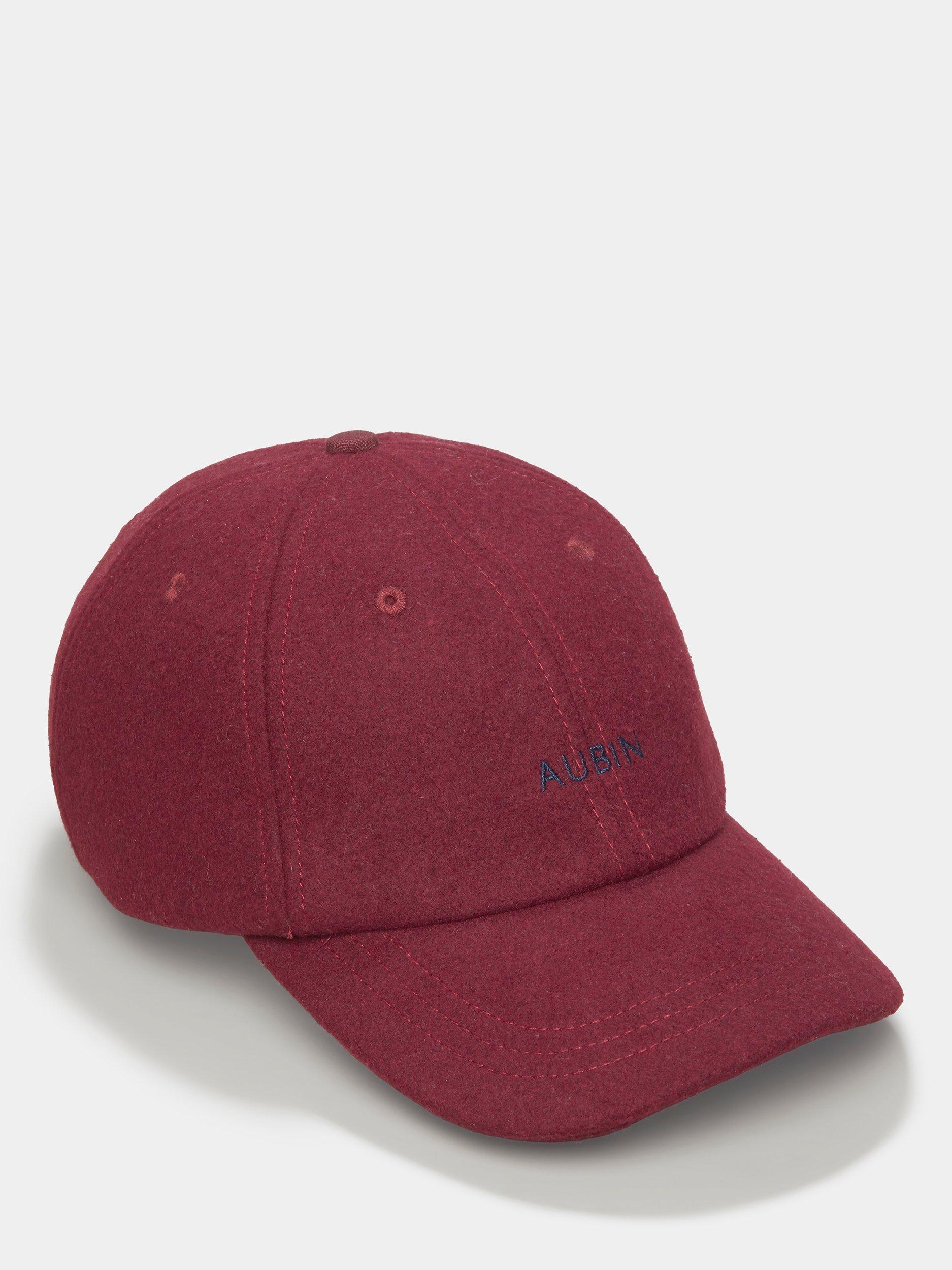 Product image 1 of 3, which shows Aubin Harrier Flannel Cap, Burgundy, One Size
