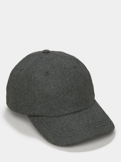 Aubin Hopkins Wool Herringbone Cap, Green, Green