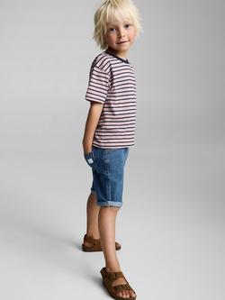 Mango Kids' Cancun Denim Shorts, Navy Blue - view 2, Navy Blue