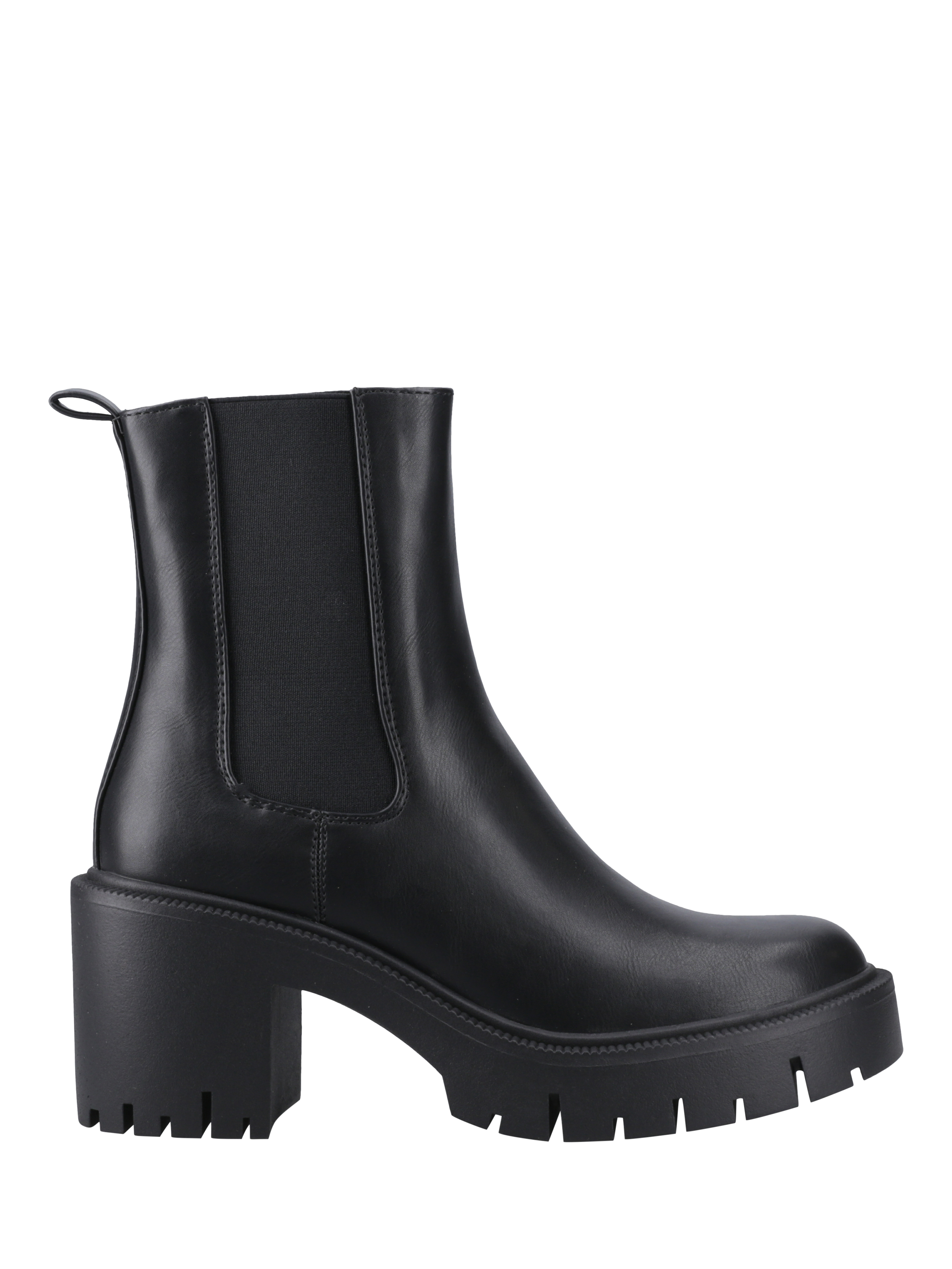 Product image 1 of 5, which shows ONLY Bluebell Block Heel Calf Boots, Black, 3