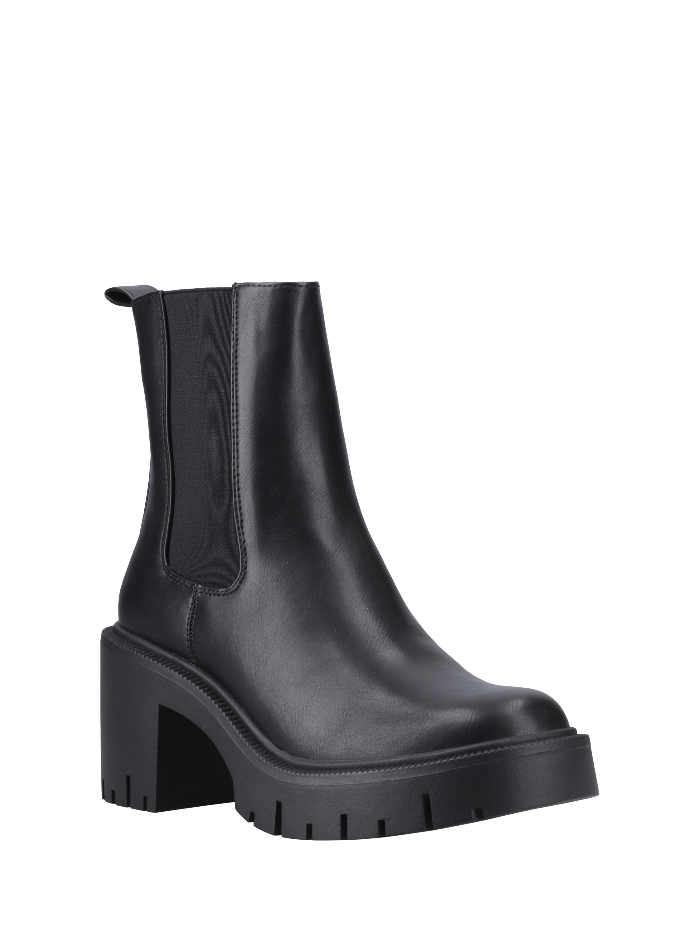 Product image 2 of 5, which shows ONLY Bluebell Block Heel Calf Boots, Black, 3