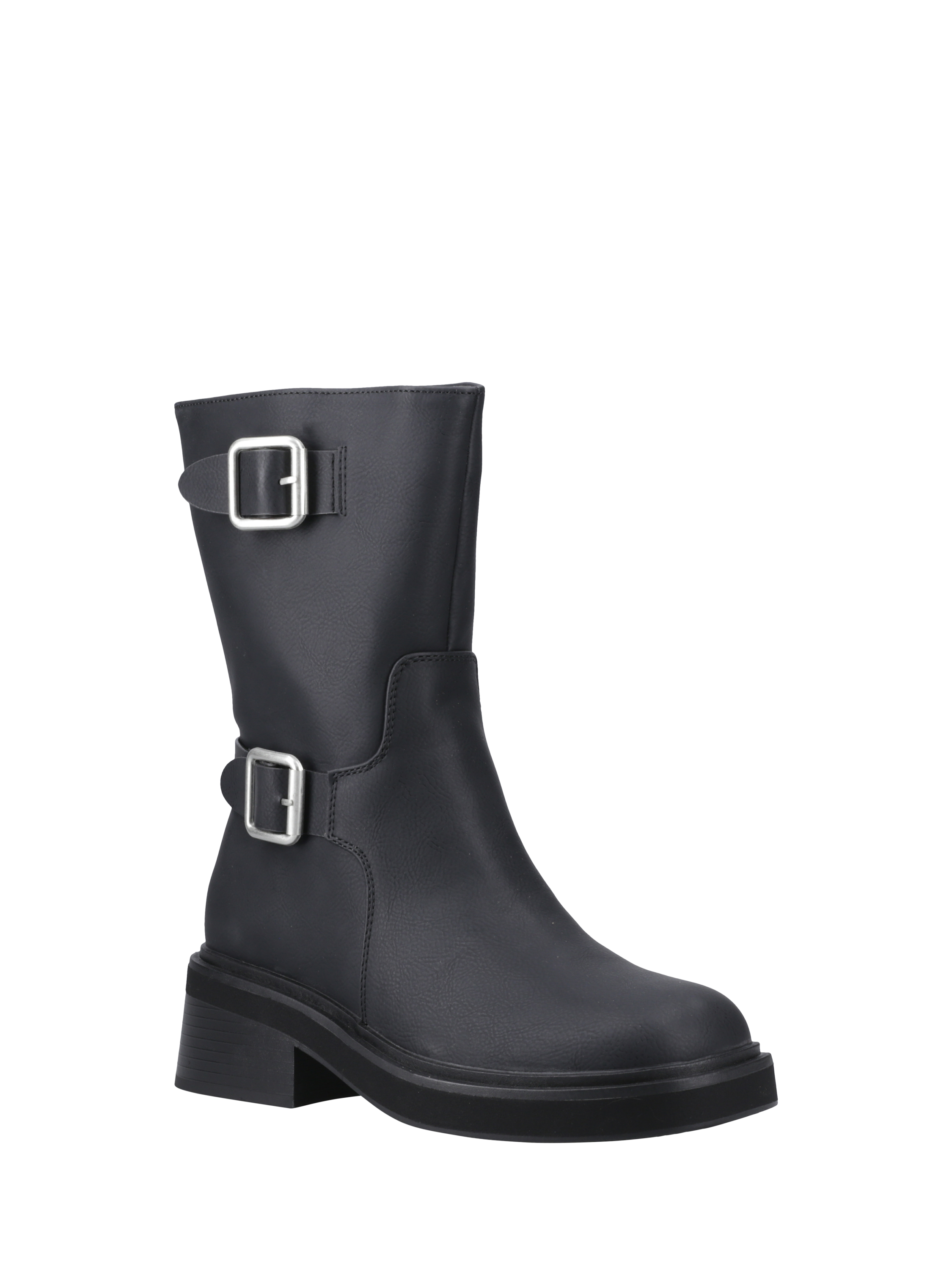 Product image 2 of 5, which shows ONLY Butter Block Heel Calf Boots, Black, 3