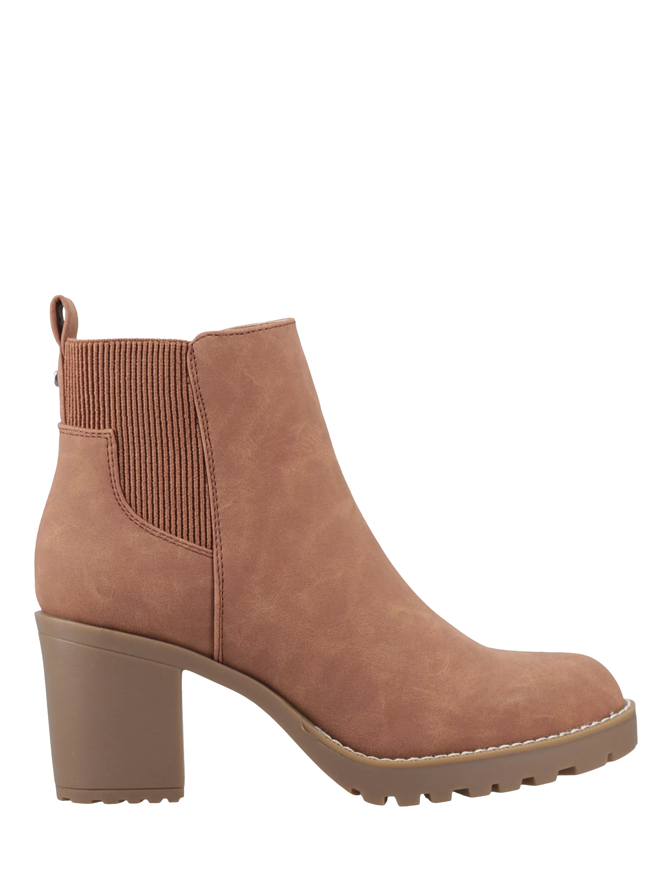 ONLY Barbara Block Heel Ankle Boots, Cognac