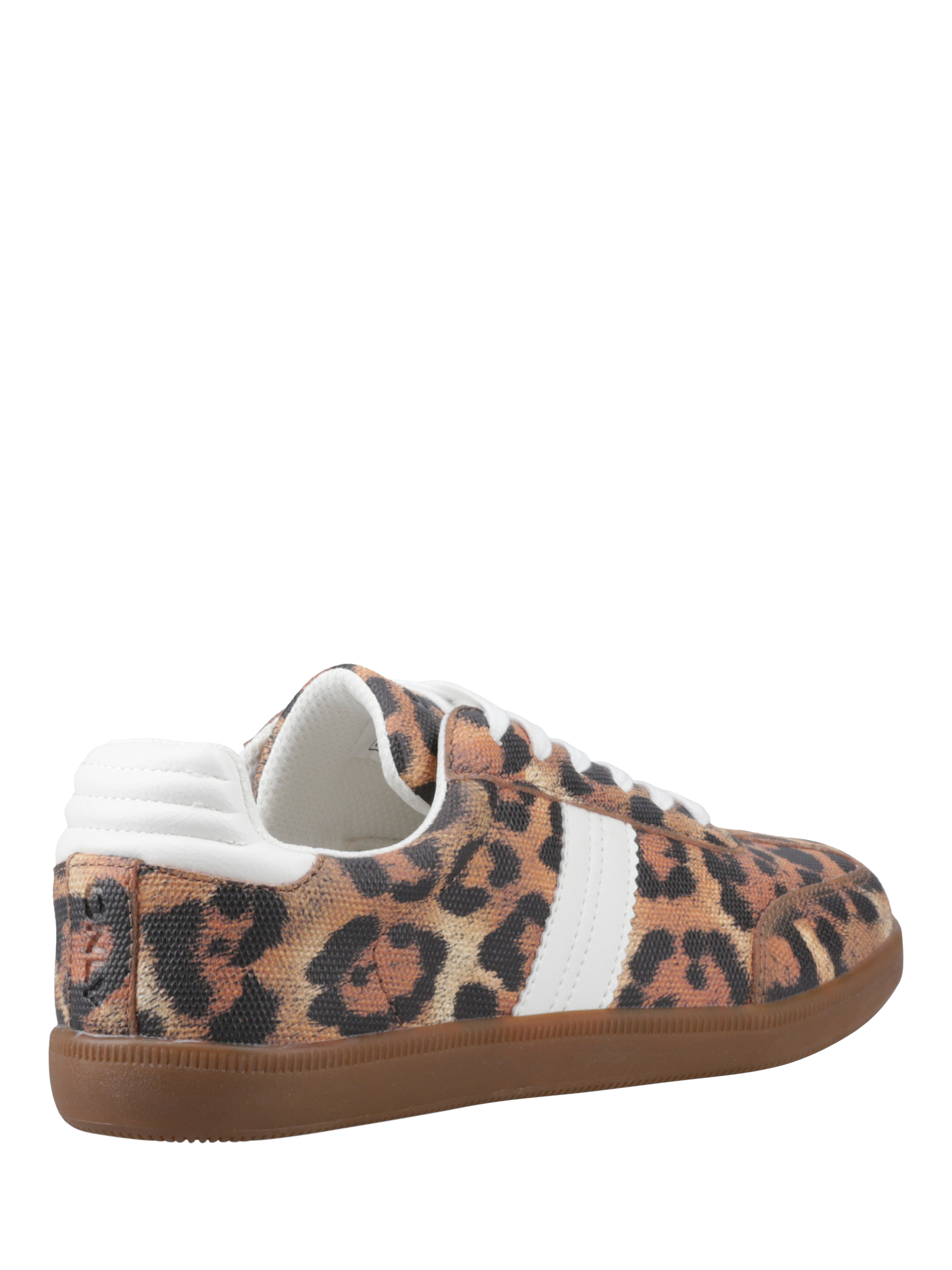 Product image 3 of 5, which shows ONLY Amber Leopard Print Lace Up Trainers, Sand/Multi, 3