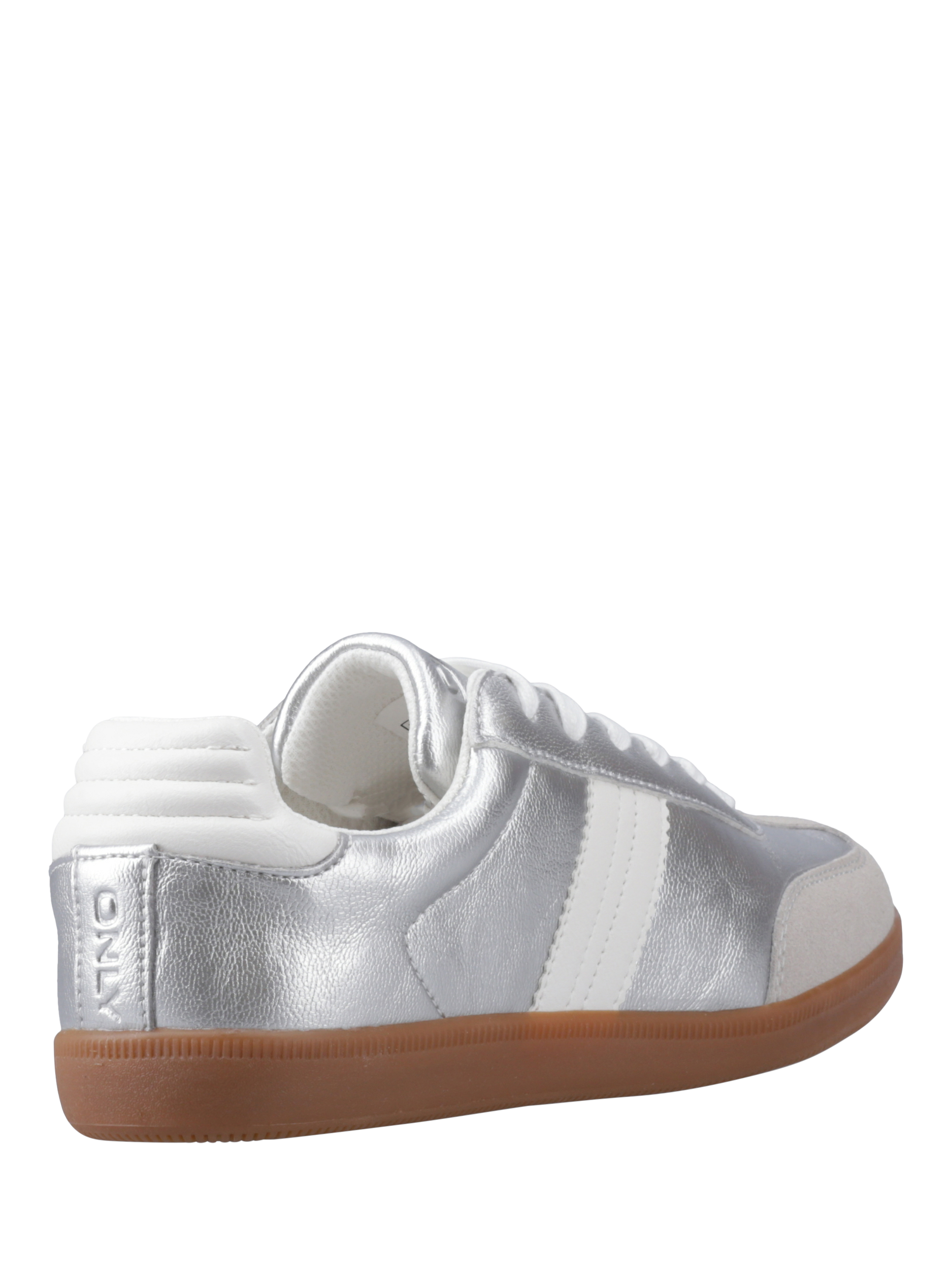 Product image 3 of 5, which shows ONLY Amber Lace Up Trainers, Silver, 3