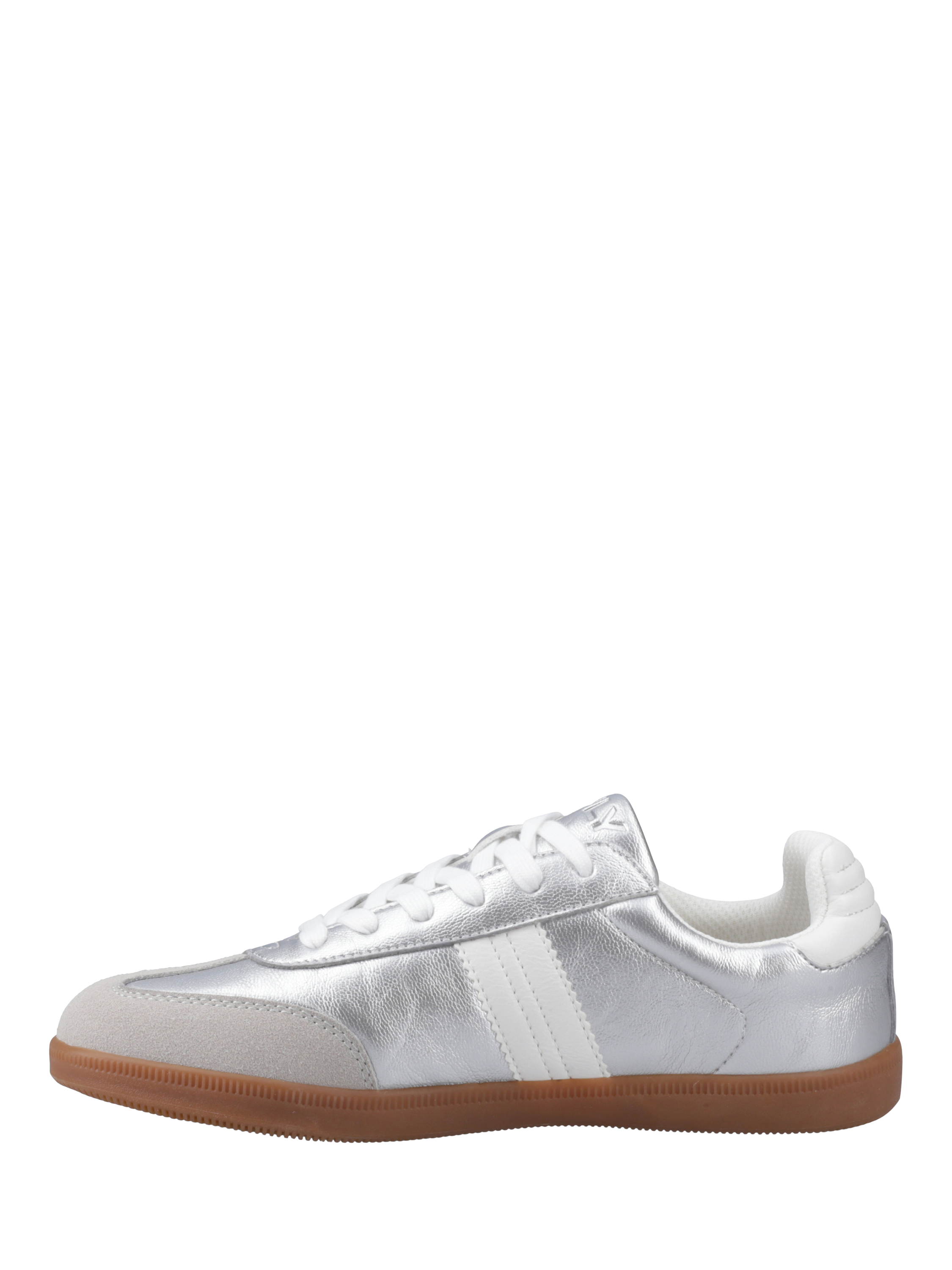 Product image 5 of 5, which shows ONLY Amber Lace Up Trainers, Silver, 3