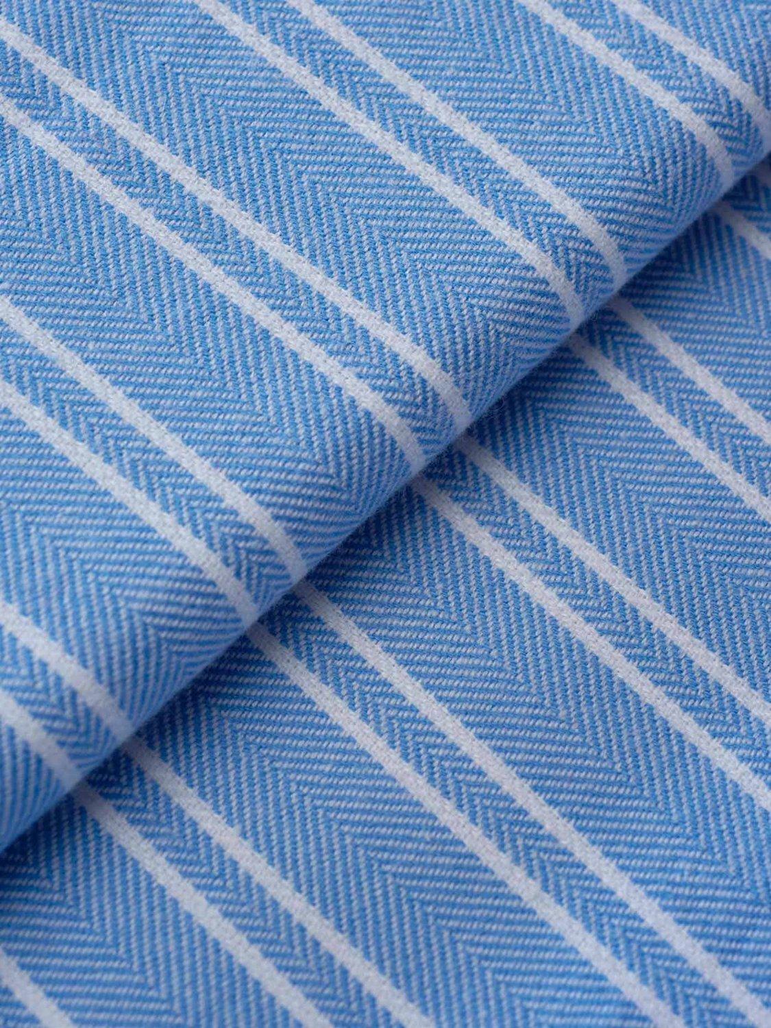 Product image 7 of 7, which shows British Boxers Westwood Stripe Brushed Cotton Dressing Gown, Blue, XS
