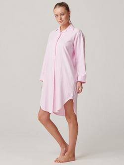 British Boxers Stripe Brushed Cotton Nightshirt - view 2, Pink