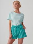 British Boxers Stripe Pyjama Shorts, New York Turquoise