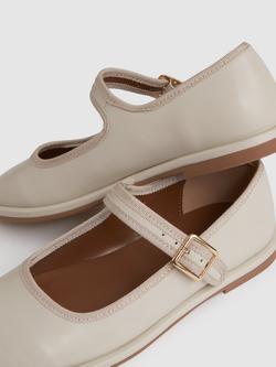 Reiss Kids' Nicole Leather Pumps - view 2, Cream