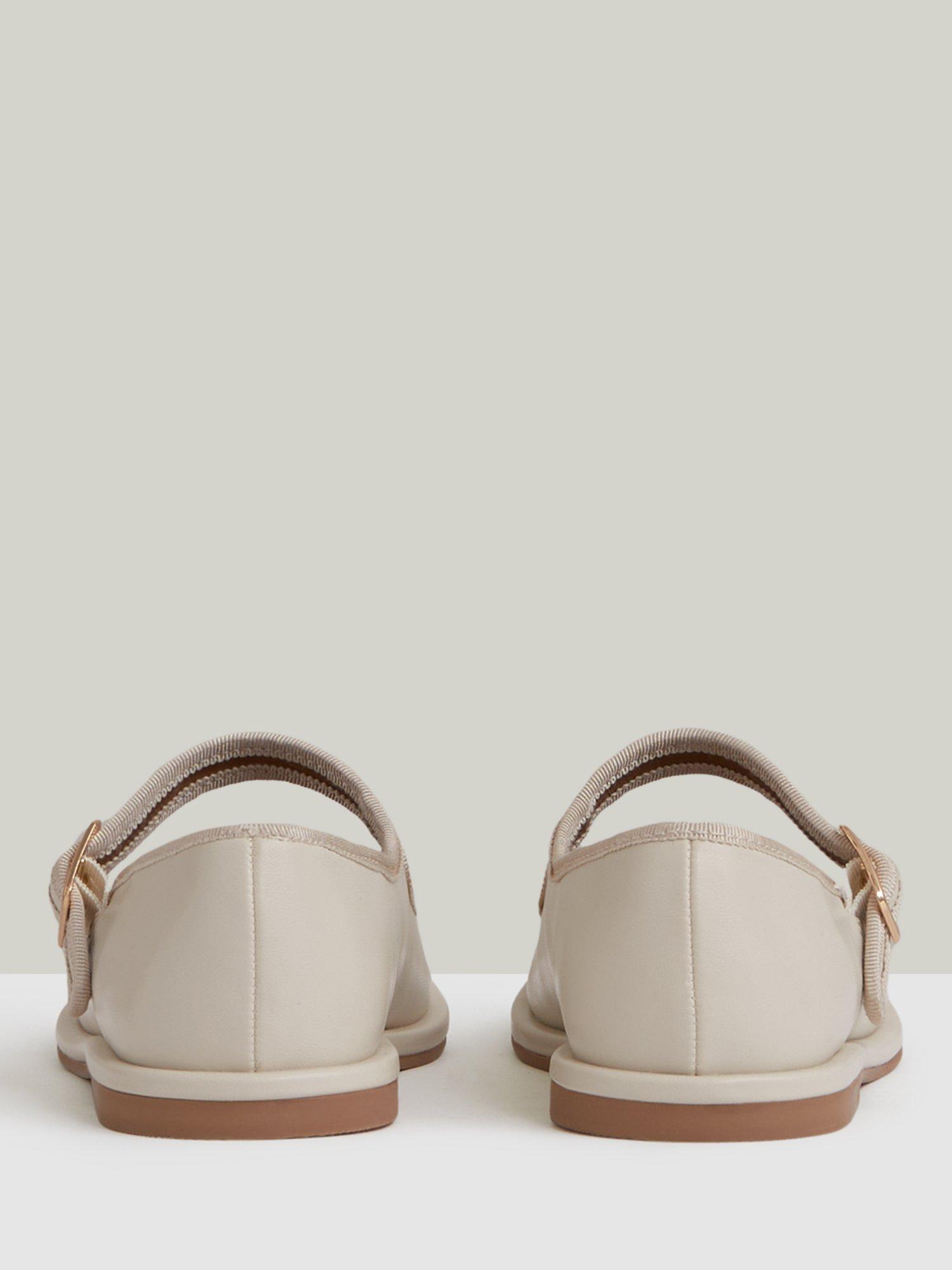 Product image 3 of 4, which shows Reiss Kids' Nicole Leather Pumps, Cream, 11 Jnr