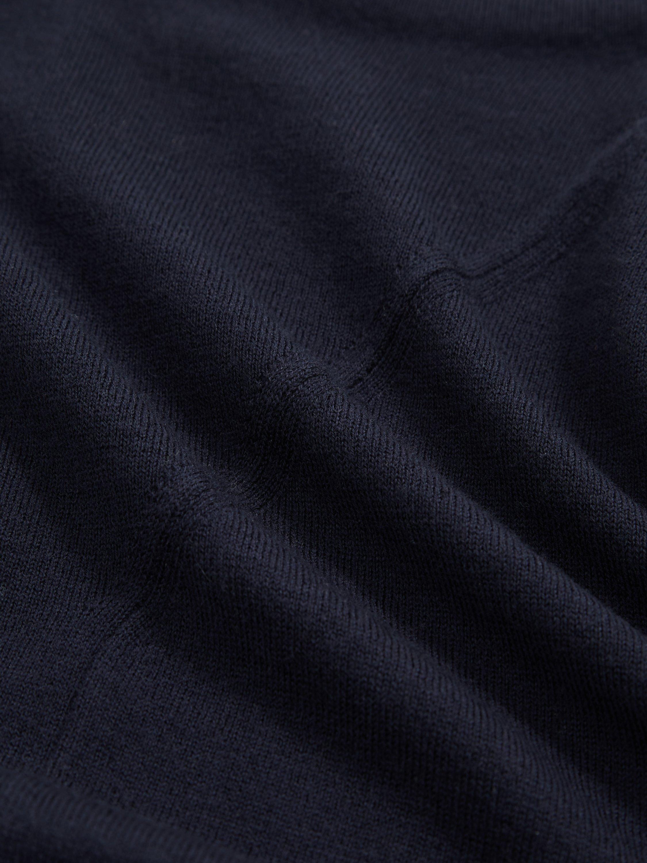 Product image 2 of 5, which shows Reiss Harper Wool Funnel Neck Sleeveless T-Shirt, Navy, XS