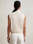 Reiss Harper Wool Funnel Neck Sleeveless T-Shirt, Stone Neutral