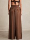 Reiss Lola Tailored Wide Leg Trousers, Brown