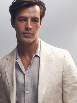 Reiss Bloomfield Linen Cotton Blend Blazer - view 2, Stone