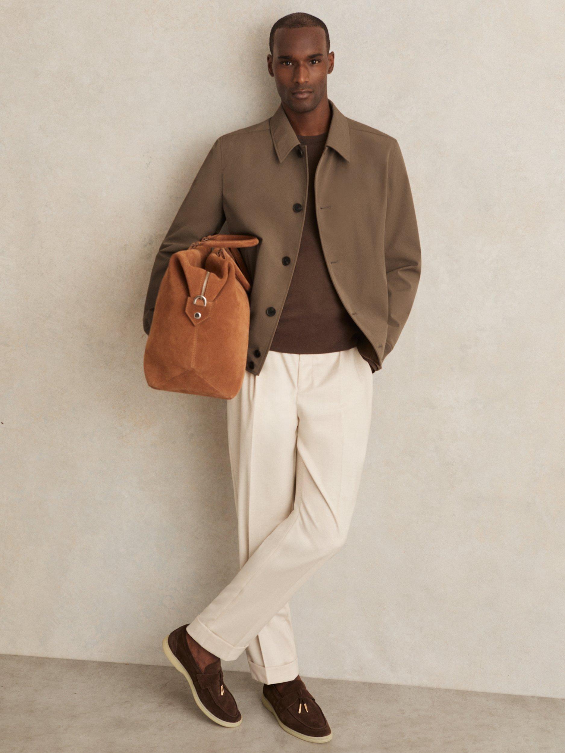 Product image 4 of 5, which shows Reiss Bobby Button Down Shirt Jacket, Chestnut Brown, S