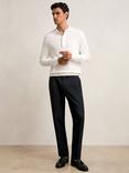 Reiss Complex Herringbone Chinos, Navy