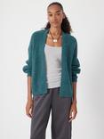 HUSH Waffle Wool Alpaca Blend Cardigan, Teal Blue