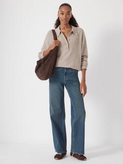 HUSH Rowan Welt Pocket Flared Jeans - view 2, Green Blue Denim