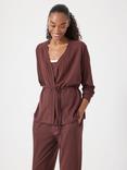 HUSH Tie Waist Wrap Cardigan, Rum Raisin