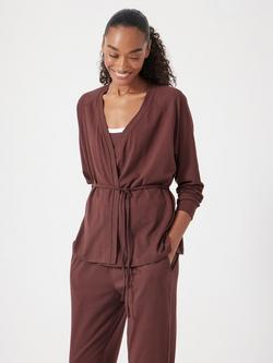 HUSH Tie Waist Wrap Cardigan, Rum Raisin, Rum Raisin