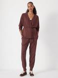 HUSH Tie Waist Wrap Cardigan, Rum Raisin