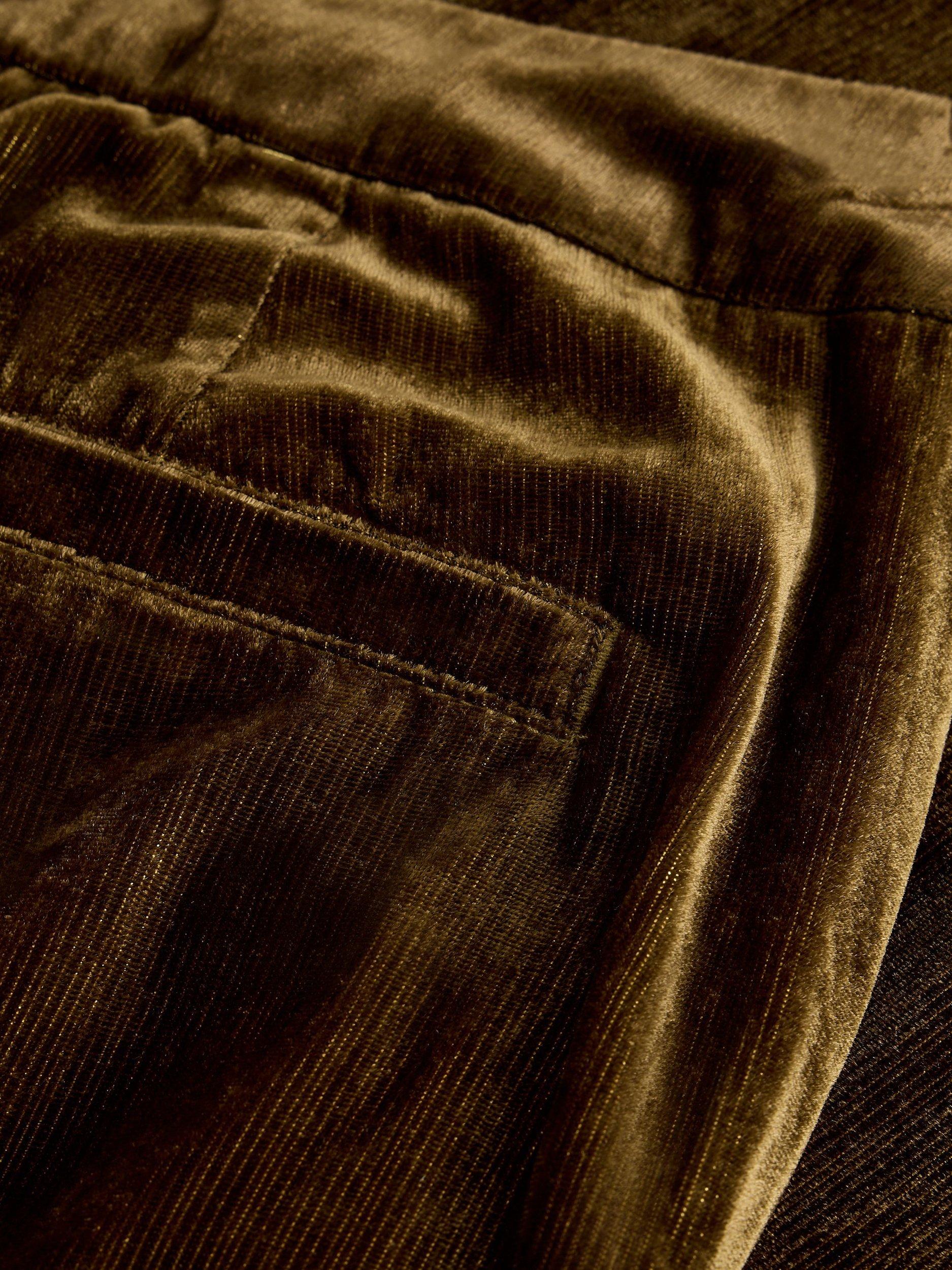 Product image 6 of 6, which shows White Stuff  Belle Wide Leg Velvet Trousers, Dk Chart, 6R