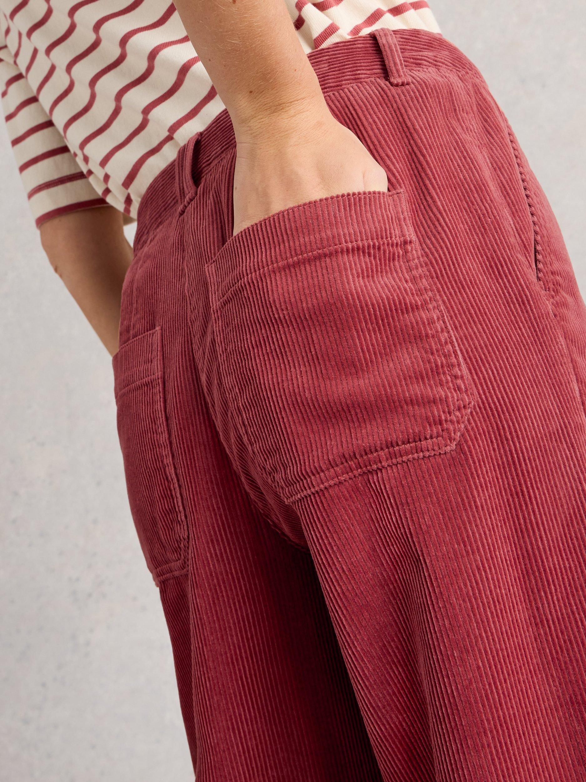 Product image 3 of 6, which shows White Stuff Belle Corduroy Trousers, Mid Pink, 6R