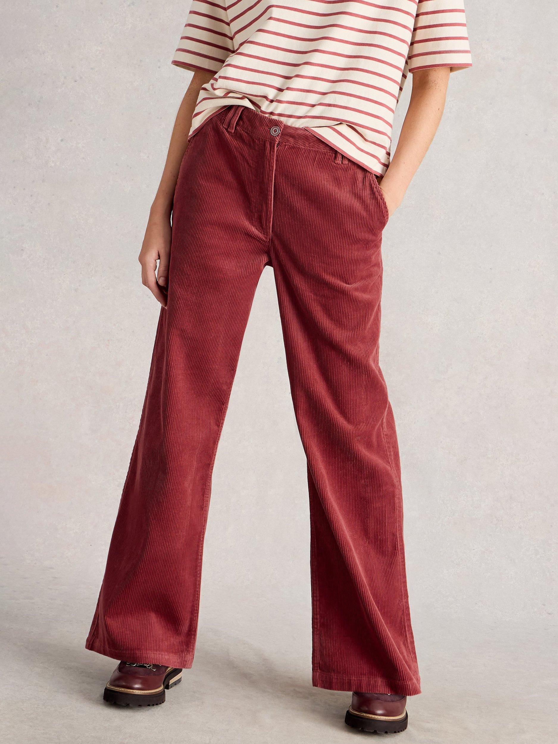 Product image 4 of 6, which shows White Stuff Belle Corduroy Trousers, Mid Pink, 6R