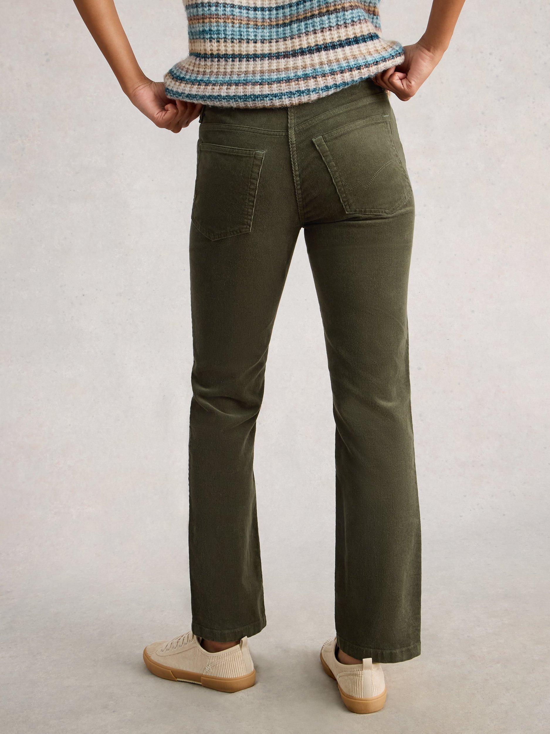 Product image 2 of 6, which shows White Stuff Brooke Straight Corduroy Trousers, Khaki, 10R