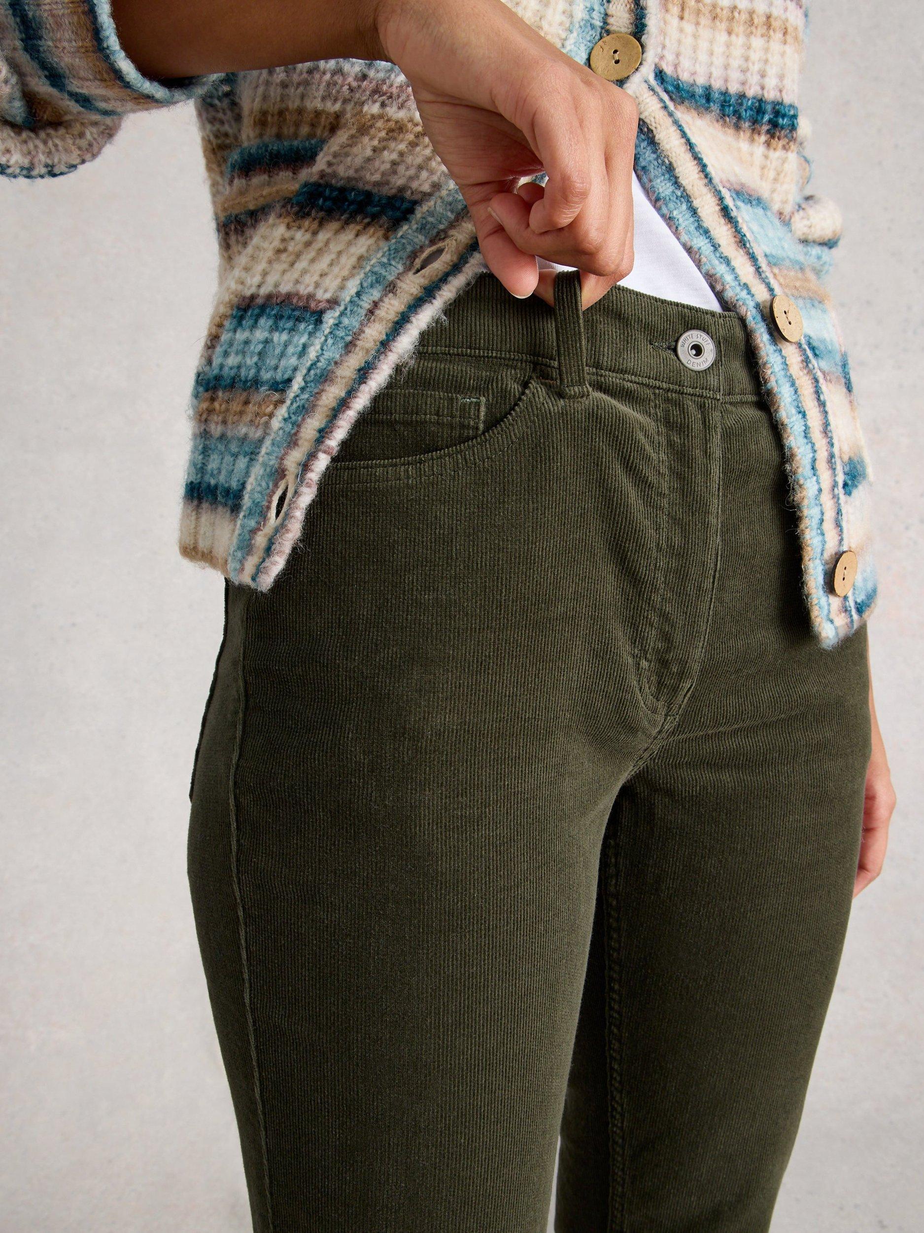 Product image 4 of 6, which shows White Stuff Brooke Straight Corduroy Trousers, Khaki, 10R