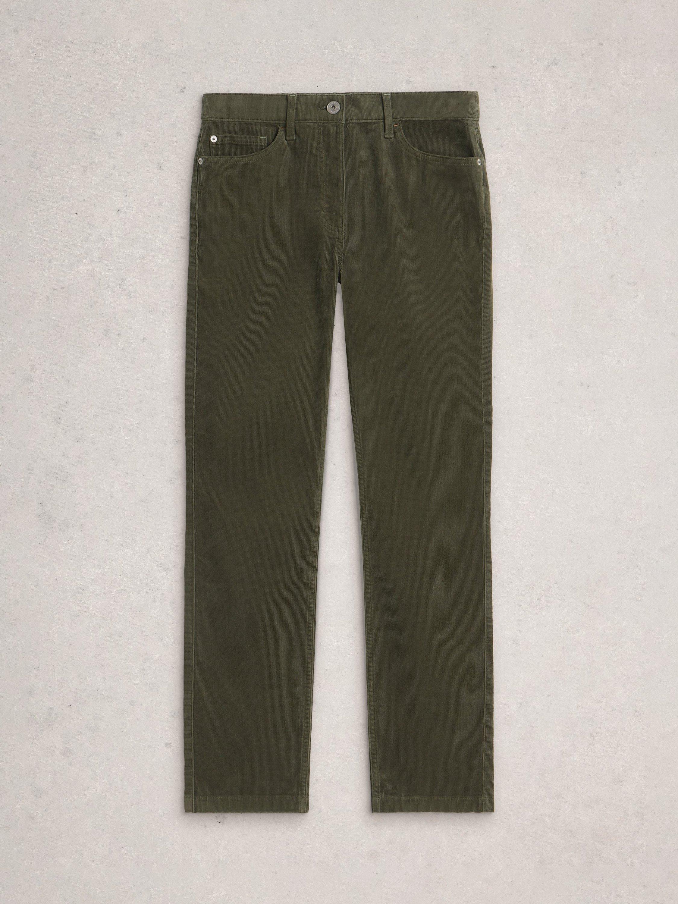 Product image 5 of 6, which shows White Stuff Brooke Straight Corduroy Trousers, Khaki, 10R