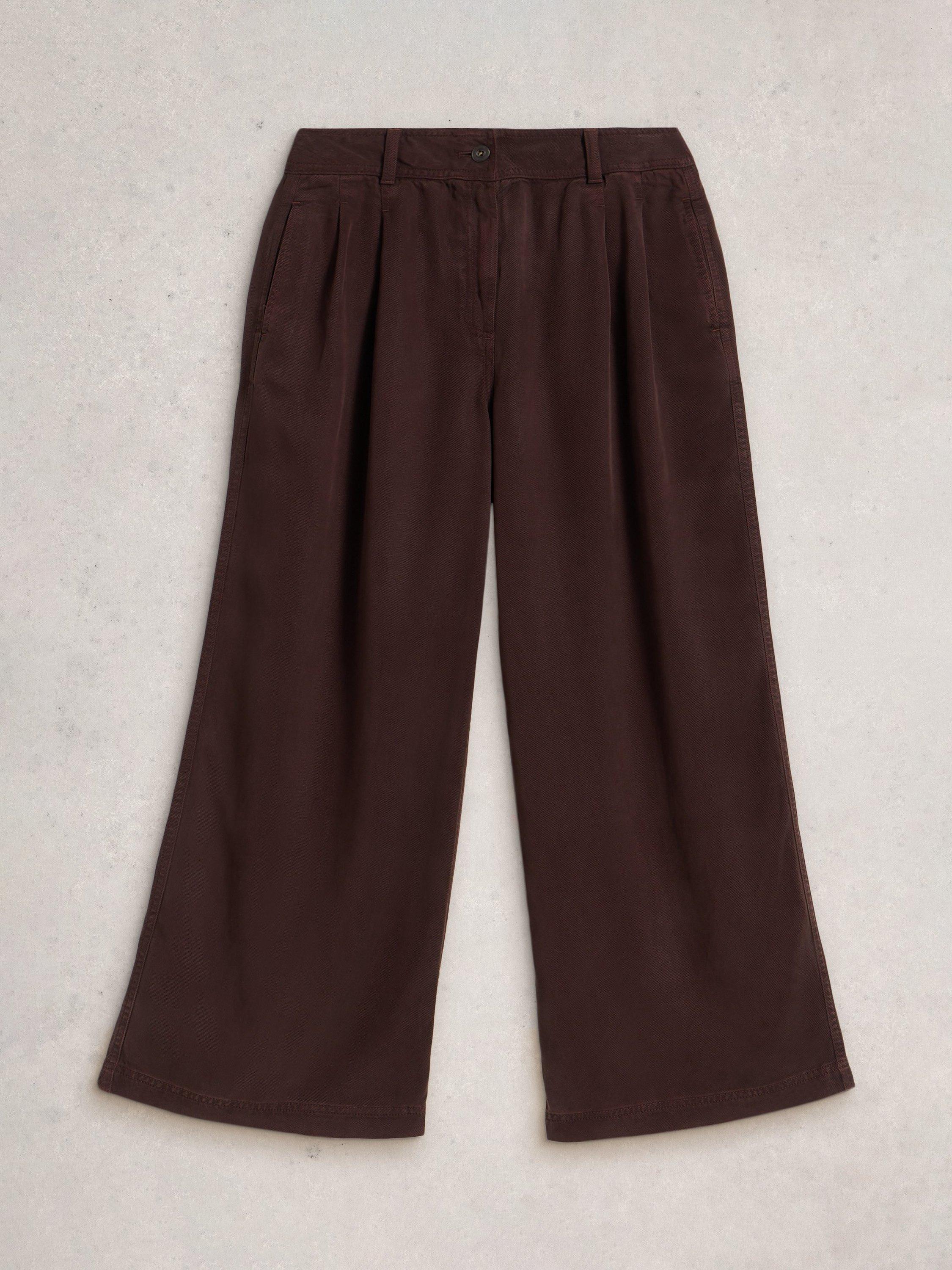 Product image 5 of 6, which shows White Stuff Sasha Wide Leg Trousers, Dark Brown, 10R