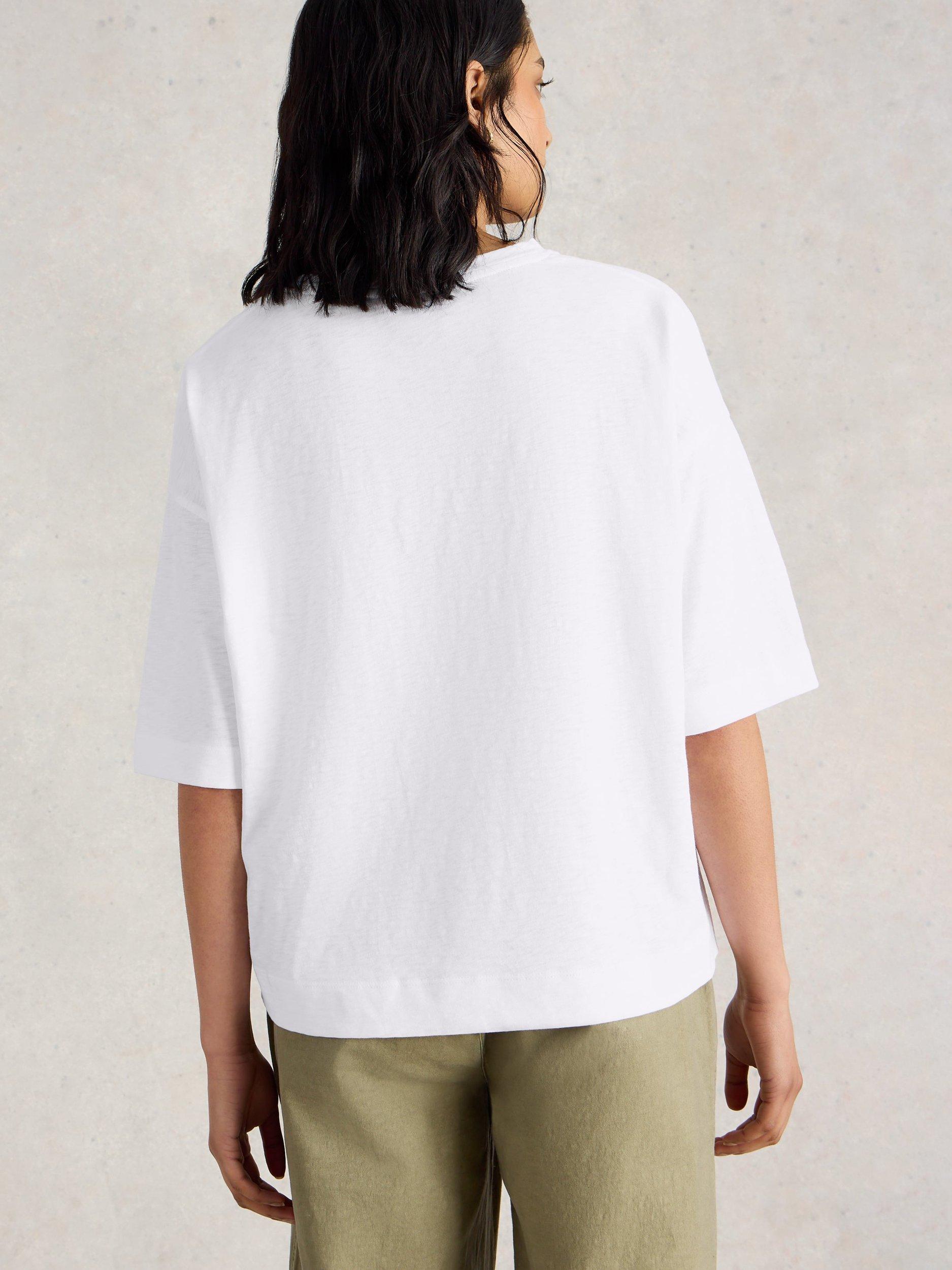 Product image 2 of 6, which shows White Stuff Katya Crew Neck T-Shirt, Brilliant White, 6