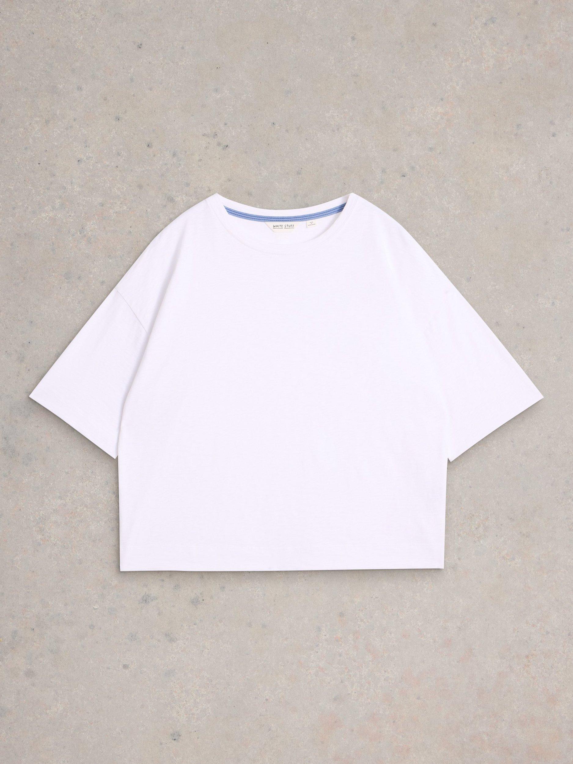 Product image 5 of 6, which shows White Stuff Katya Crew Neck T-Shirt, Brilliant White, 6