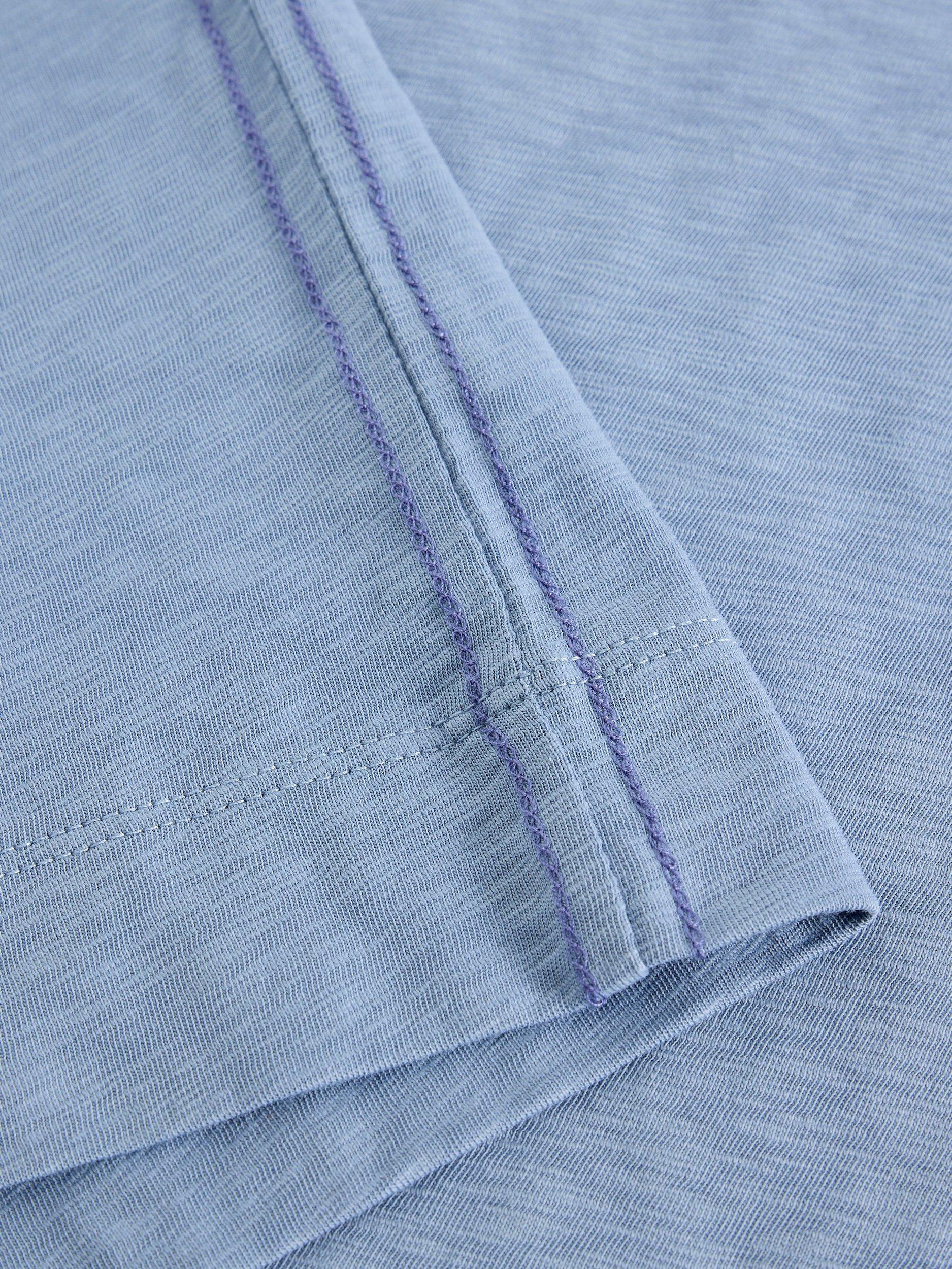 Product image 6 of 6, which shows White Stuff Katya Elbow Sleeve T-Shirt, Mid Blue, 6